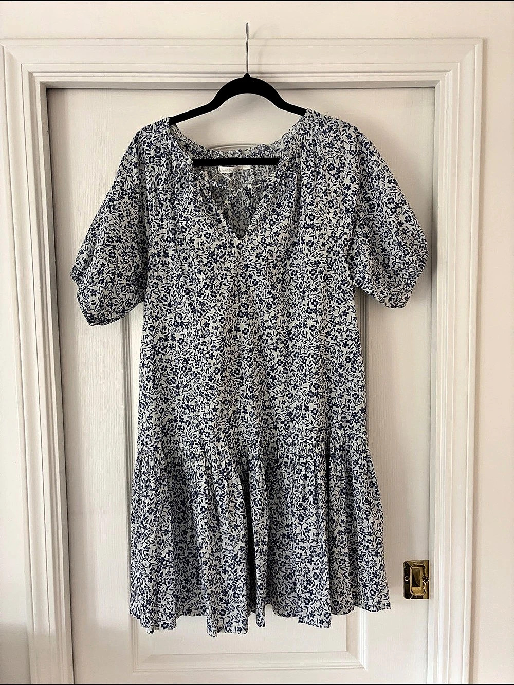 WYETH Floral Mini Dress in Blue & White Like New